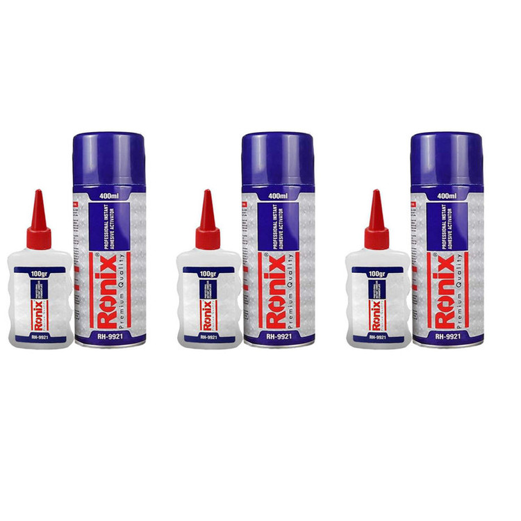 چسب فوری رونیکس مدل RH9921 حجم 400 میلی متر مجموعه 3 عددی