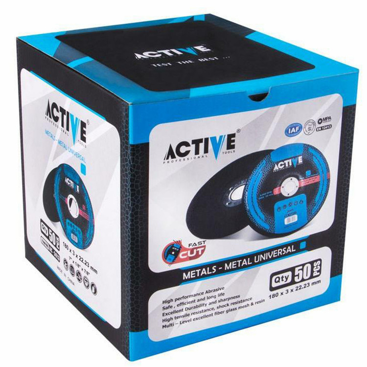 صفحه سنگ برش آهن اکتیو تولز مدل 180X3 بسته 10 عددی