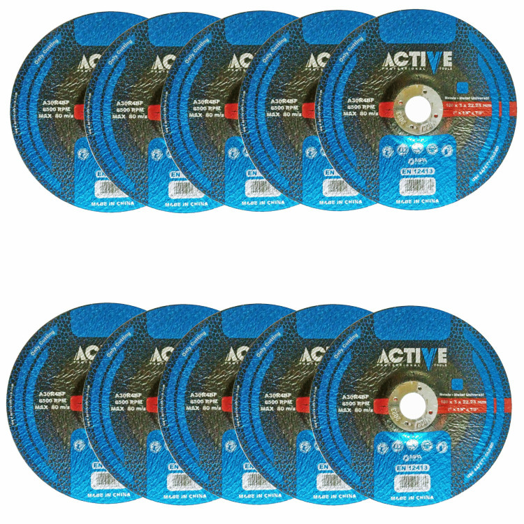 صفحه سنگ برش آهن اکتیو تولز مدل 180X3 بسته 10 عددی