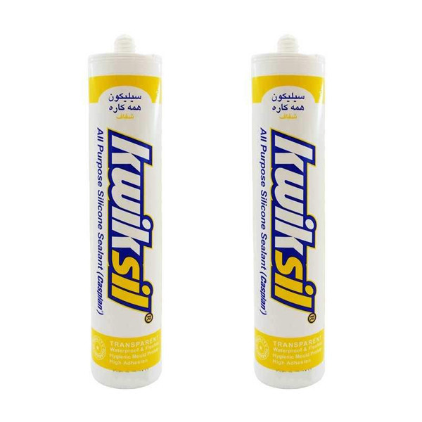 چسب آکواریوم کاسپین مدل kwiksil حجم میلی لیتر بسته 2 عددی